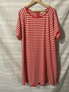 Abito T-Shirt Michael Kors Rosso Righe Cotone Donna Tg 3X 19,99 - Foto 1 di 5