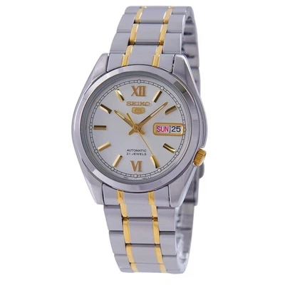 Reloj Automático SEIKO 5, Acero Inoxidable Dos Tonos, Off White Foto 1 de 4