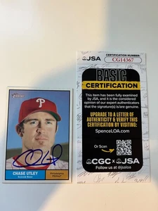 Chase Utley 2008 Topps Heritage Autograph Philadelphia Phillies JSA COA - Picture 1 of 2