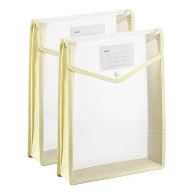 2 Pack A4 Plastic File Folders with Snap Closure, Khaki, Vertical Foto 1 de 4
