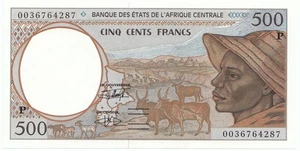 2000 Central Africa States 500 Francs P601-UNC - Picture 1 of 2