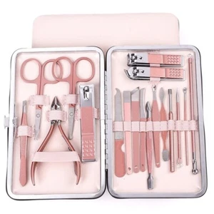 7-18pcs Manicure Nail Clippers Pedicure Set Stainless Steel Nail Care Chic Gifts - Picture 1 of 12