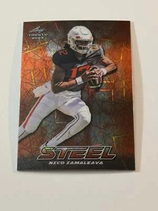 2023 Leaf Trinity Football Mega Box Steel Orange Lazer #61 Nico Iameleava 12/15 - Imagen 1 de 2