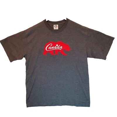  XL Oceanic Inc. Gris Canadá con Oso Polar Rojo Difuso Hombre’s Gris Camiseta Suave  Foto 1 de 4