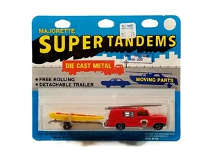 Majorette Dodge Fire Engine & Boat / #362 / Super Tandems / Made in France - Picture 1 of 10