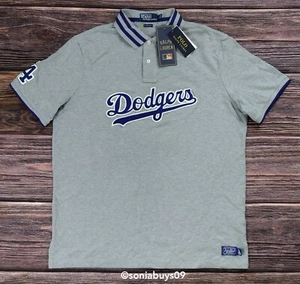 Polo Ralph Lauren Para Hombre MLB Los Angeles Dodgers Polo, Gris Jaspeado, Talla L - Imagen 1 de 12