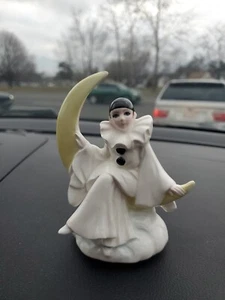 Schmid #419 Michel Oks Harlequin Clown on Moon Music Box Pierrot love Japan - Picture 1 of 9