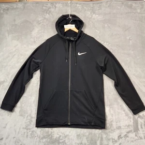 NIKE MENS DRY FIT TRAINING HOODIE ZIP UP PULLOVER L FLEECE POLYESTER - Foto 1 di 12