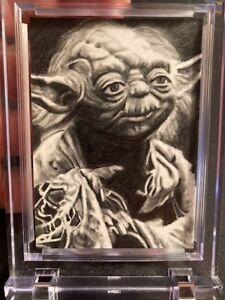 STAR WARS YODA DO OR DO NOT THERE IS NO TRY SKETCH CARD RACHAEL RAC HARPER 1/1