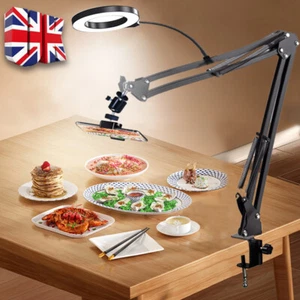 Overhead Phone Mount with Ring Light Flexible Arm Tripod Phone Camera Holder - Picture 1 of 10