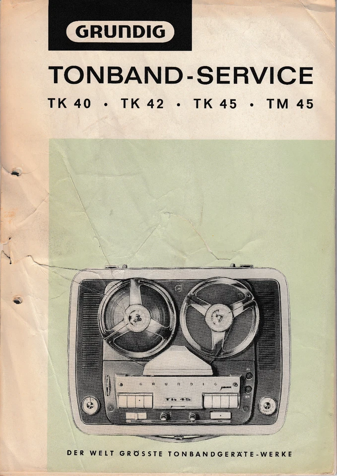 Guía manual de servicio para Grundig TK 40/TK 42/TK 45/TM 45 Foto 1 de 1