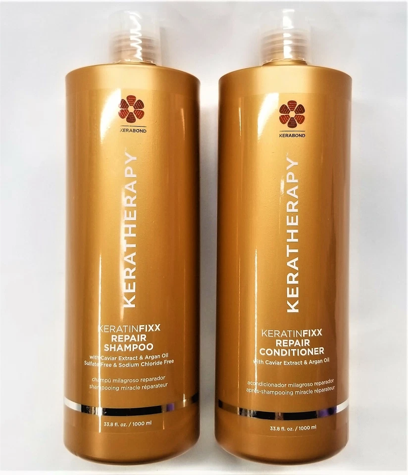 Keratherapy KERATINFIXX Radiant Repair SHAMPOO E CONDICIONADOR LITRO DUO BARRA TRASEIRA - Imagem 1 de 3