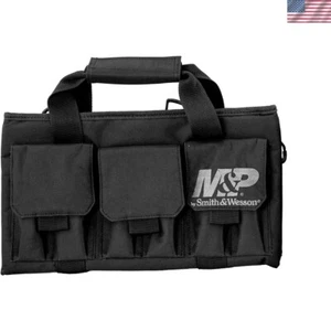 Lightweight Black Handgun Transport Case with Ballistic Fabric & 4 Compartments - Picture 1 of 4