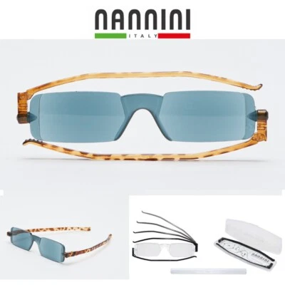 Nannini Italy Compact 1 Ultrasottili Occhiali da Sole Pieghevoli Piatti Lettori Colorati