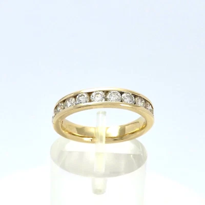 14k Gold Natural Diamond Channel Set Wedding Anniversary Band Ring sz5 - Image 1 of 4