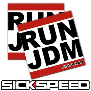 2PC RUN JDM DMC SPOOF PARODY VINYL STICKER DECAL STICKERBOMB BOMB FUNNY SPOOF B - Picture 1 of 1