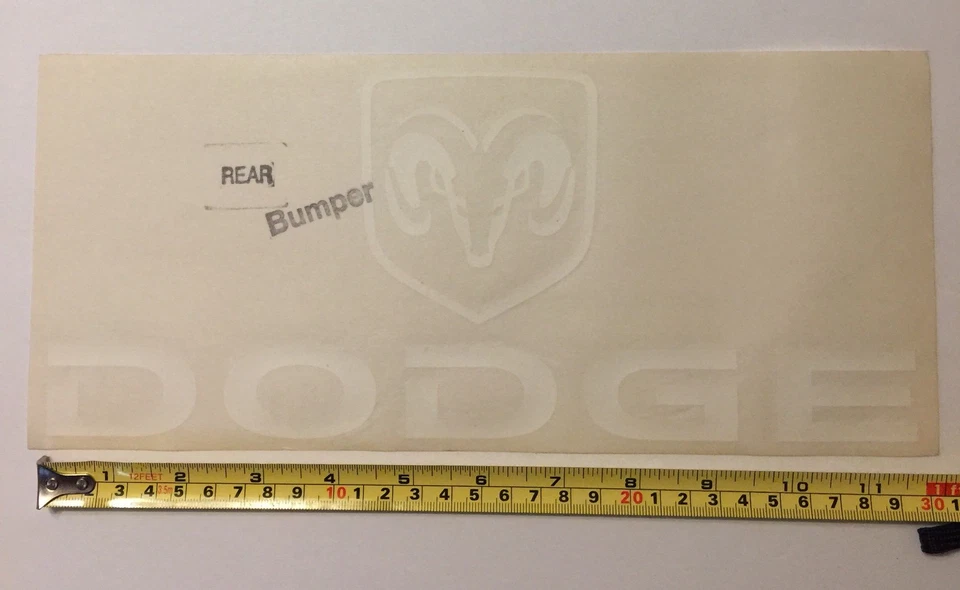 DODGE RAM LOGO DECAL WHITE 5”x11.5 - Image 1 of 3