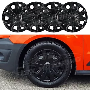 Black Replica Covers Hub Caps Set FOR 2014-2023 Ford Transit Connect 16" Wheel - Picture 1 of 6