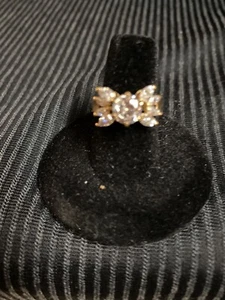 ZIRKONIA RING MIT BAND AUS 50 MLS VERGOLDET ÜBER MESSING GR. 7 NEU!! - Bild 1 von 6