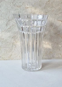 Stunning Large Heavy Tapered Crystal Vase Fluted Sides 27cms - Picture 1 of 6