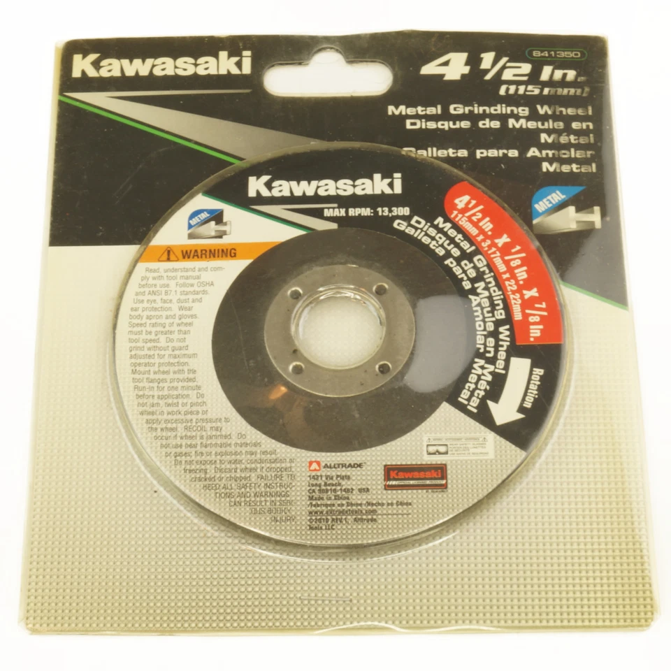 Kawasaki Kw 4-1/2"X1/8" Grdg Whl-Metal - 841350 Foto 1 de 2