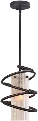 NUEVO Woodbridge Lighting 12523BLK-C40432 Loop 1-Luz Mini-Colgante, Negro Foto 1 de 3