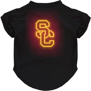 USC TROJANS DOG CAT NEON T-SHIRT PREMIUM BLACK TEE - Bild 1 von 3