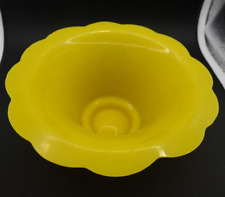 Antique Chinese Imperial Yellow Peking Glass Scalloped Bowl 