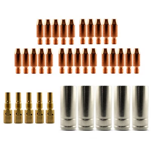 MIG MB25 35 Piece KIT- 1.2mm - Binzel Style - Shroud - Contact Tip - Nozzle SB25 - Picture 1 of 6