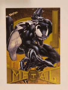 Yellow FX! 2021 2021 Skybox Marvel Metal Universe Spider-Man #93 Venom Parallel - Picture 1 of 2