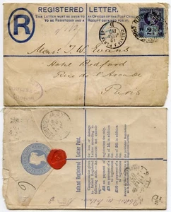 GB QV COUTTS + CO PERFIN UPRATING PAPELERÍA REGISTRADA 1887 + SELLO C - Imagen 1 de 1
