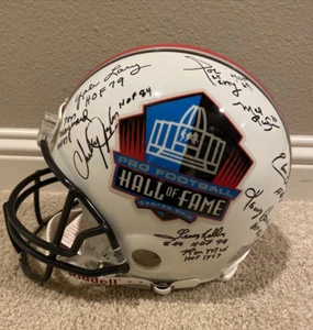 21 Signed HOF Full Size Pro Line Football Helmet w/Dec'd Tittle Dawson Hornung + - Picture 1 of 13