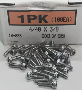 Nuova vite con tappo a bussola 4/40 x 3/8" completamente filettata, acciaio inox 18-8 (100ea) - Foto 1 di 4