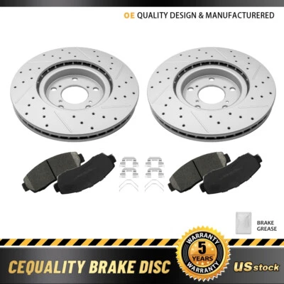 Rotores de freno de disco perforados delanteros + kit de pastillas de cerámica para Honda Odyssey 2011-2014 Foto 1 de 4