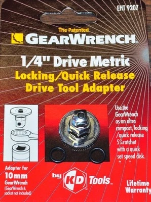 Adaptador de accionamiento de llave Danaher KD 9207 10 mm hexagonal a 1/4" cuadrado de accionamiento con rueda de velocidad Foto 1 de 4