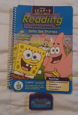 LeapFrog Leap 2 Reading  Sponge Bob Salty Sea Stories Activity Book & Cartridge - Image 1 of 4
