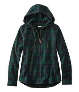 L.L.Bean Damen Scotch kariertes Flanellhemd, entspannter Reißverschluss Hoodie Small Reg neu ohne Etikett - Bild 1 von 10