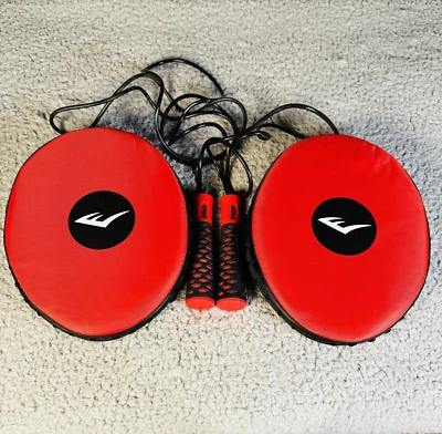 Everlast Unisex Punch Mitts Pads Red 1 Pair  TKO Jump Rope Boxing Training - Image 1 of 4