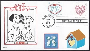 DALMATIAN DOGS WEDDING I DO LOVE FOREVER HEARTS FDC- DWc - Picture 1 of 1
