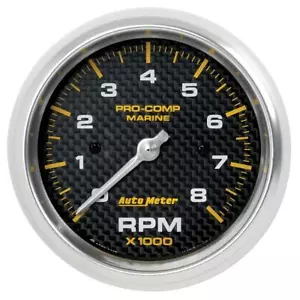 AutoMeter 200779-40 GAUGE, TACHOMETER, 3 3/8" , 8K RPM, MARINE CARBON FIBER - Picture 1 of 5