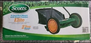 Scotts Elite 16 inch Reel Push Mower With Catcher BRAND NEW IN SEALED BOX 