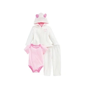 New First Impressions Baby Girls' 3-Piece Hoodie, Bodysuit & Pants Set SIZE 3-6M - Picture 1 of 1