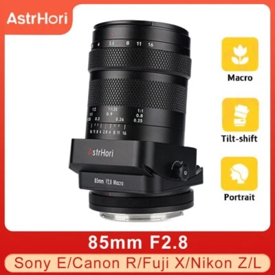 AstrHori 85mm F2.8 Tilt-Shift Macro Full Frame Lens for E/X/Z/RF/L Mount Camera - Image 1 of 4