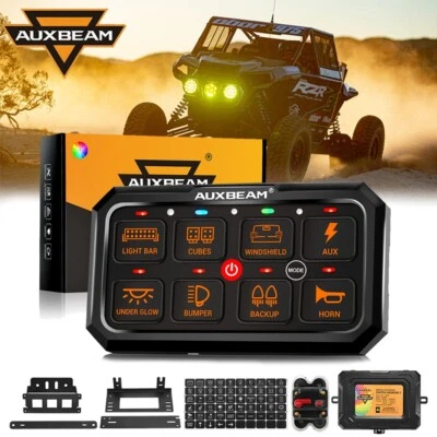Auxbeam RA80 XL RGB 8 Gang Switch Panel For 1984-2024 Can Am Maverick X3 ATV UTV - Image 1 of 4