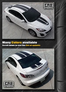 Mazda 3 2009-2013 Coupe Rally Racing Dual Stripes Decals (Choose Color) - Picture 1 of 2