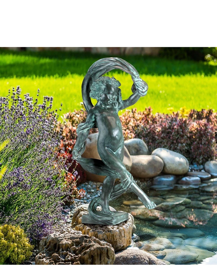 Design Toscano Girl of The Wind Bronze Garden Statue - Image 1 of 4