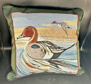 Duck Throw Pillow / Vintage Dakota Small Pintail 10”x 10” NOS Signed Negaard - Picture 1 of 7