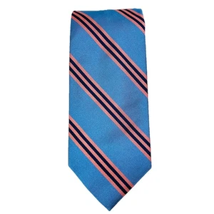 NWT Brooks Brothers Blue Striped Silk Tie Pink and Navy Stripes New with Tags - Picture 1 of 6