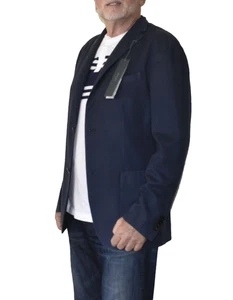 J0 NWT BOGLIOLI Navy Wool & Silk Blend Patch Pockets K Jacket Blazer Size 50 - Picture 1 of 10