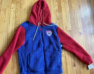 NY GIANTS ZIP HOODIE JACKET SHERPA FLEECE SMALL NFL TEAM APPAREL FOOTBALL - Picture 1 of 9